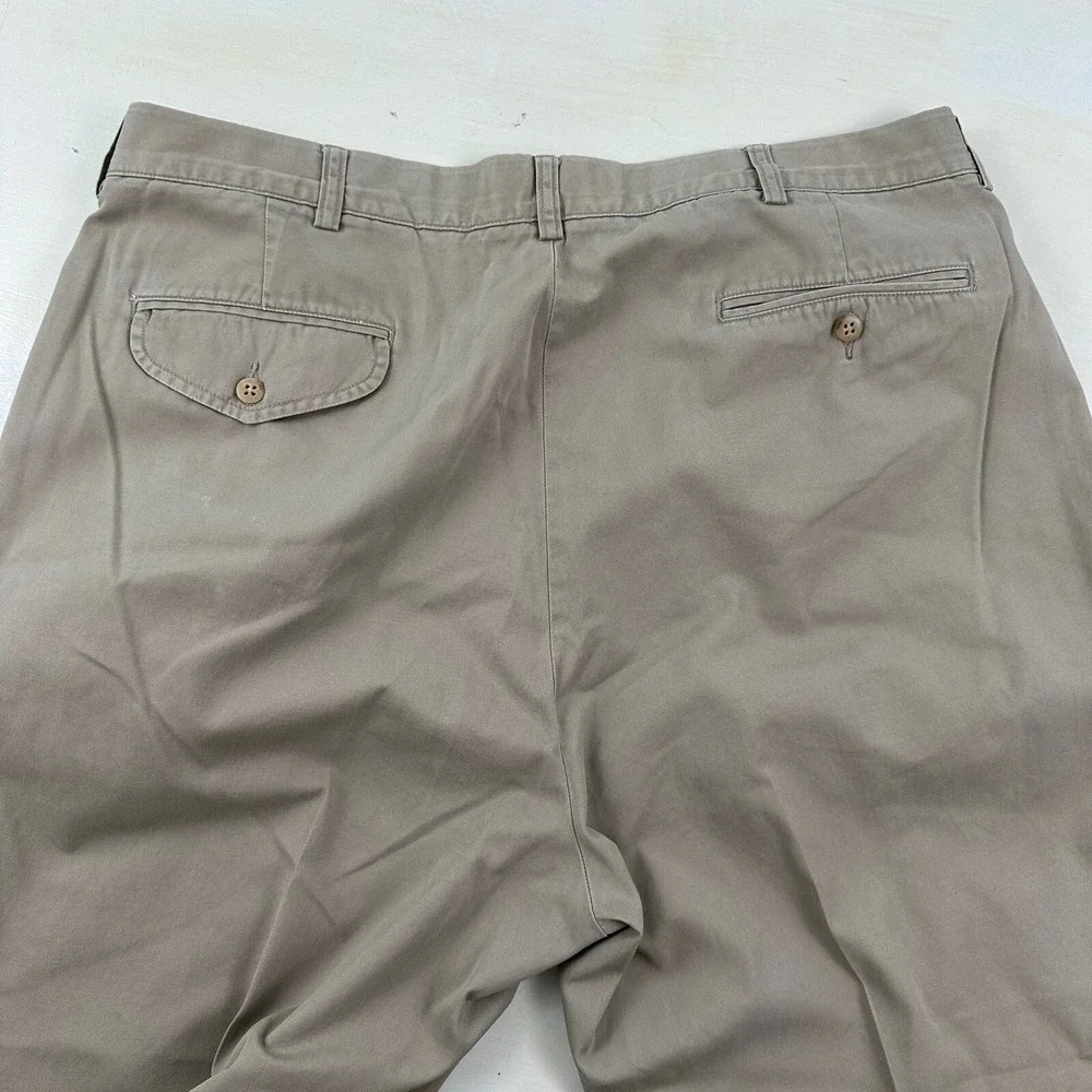 VTG Polo by Ralph Lauren‎ Beige PANTS 36x32 Men Tag 38x34 Cuffed Chino Pleated
